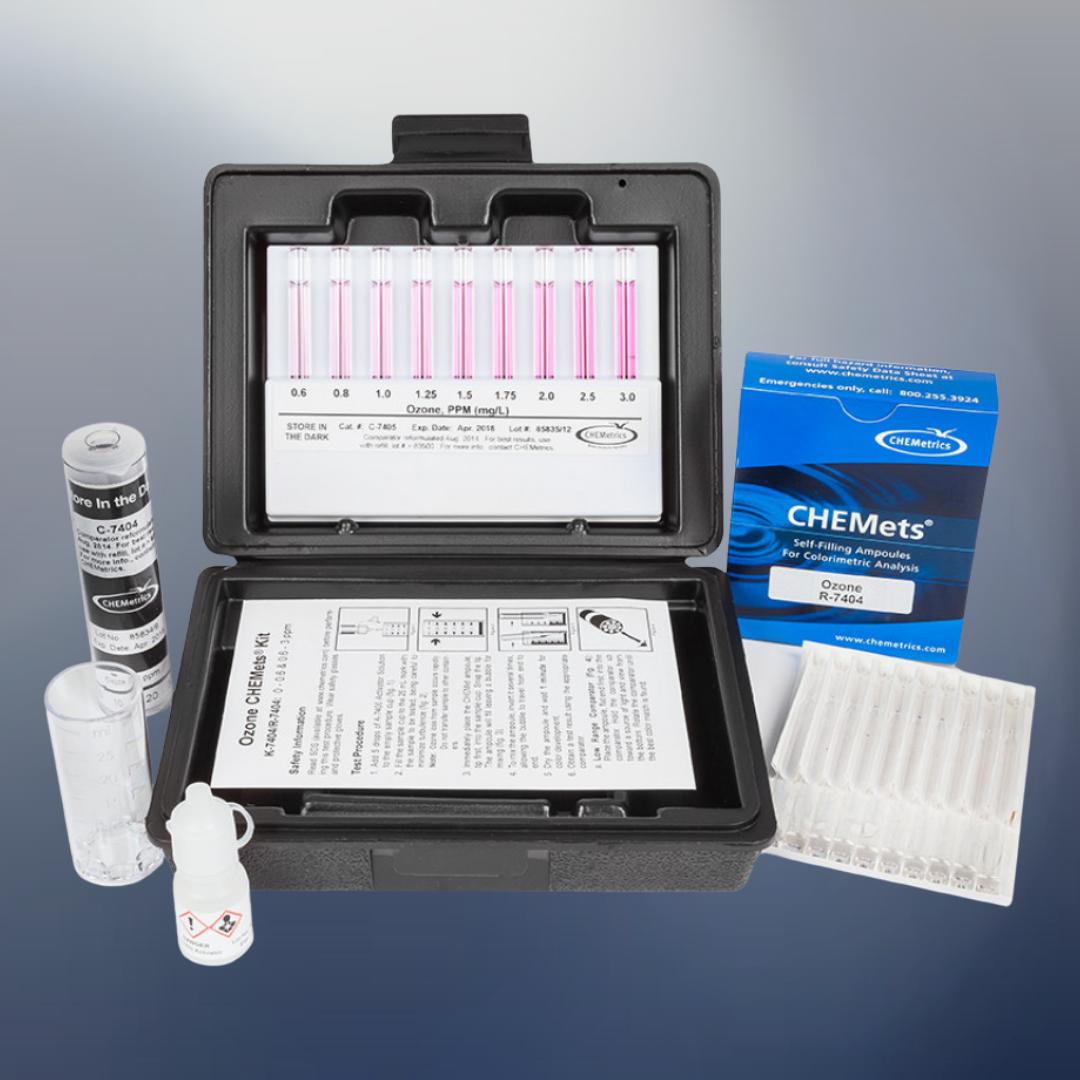 Before purchasing, how long does the ozone test kit take to analyze a sample?